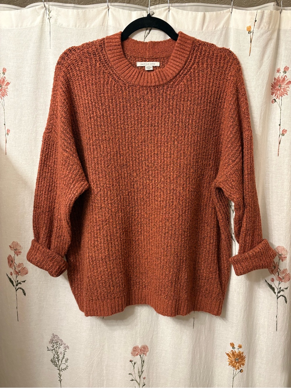 American Eagle Outfitters Rust Crewneck Chunky Knit Sweater